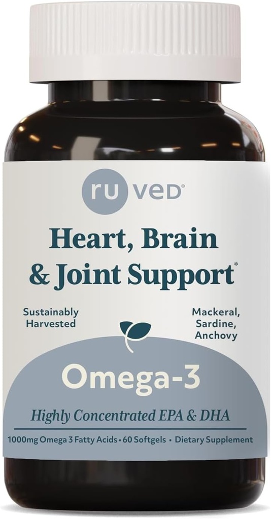 omega 3 - omega 3 Fish Oil, 1000mg Por Capsule, EPA & DHA Fish Oil Suplemento para Hombres, Corazón, Cerebro, &amp; Soporte Conjunto - 60 Softgel Capsules (1 Conde)