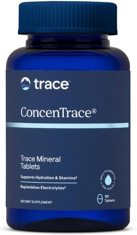 Trace Minerals ConcenTrace Trace Minerals Tablets - Daily Supplement for Overall Wellness - Natural Energy, Bone Strength, Healthy Connective Tissue & Immune System Support - 90 Count (30 Servings)