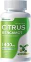 Citrus orgánicos Bérgamot 1400mg, 120 cápsulas -Citrus Bergamia - Aceite esencial y Citrus Bioflavonoides - Suplementos Naturales de Salud del Corazón para Mujeres y Hombres - Píldoras no GMO