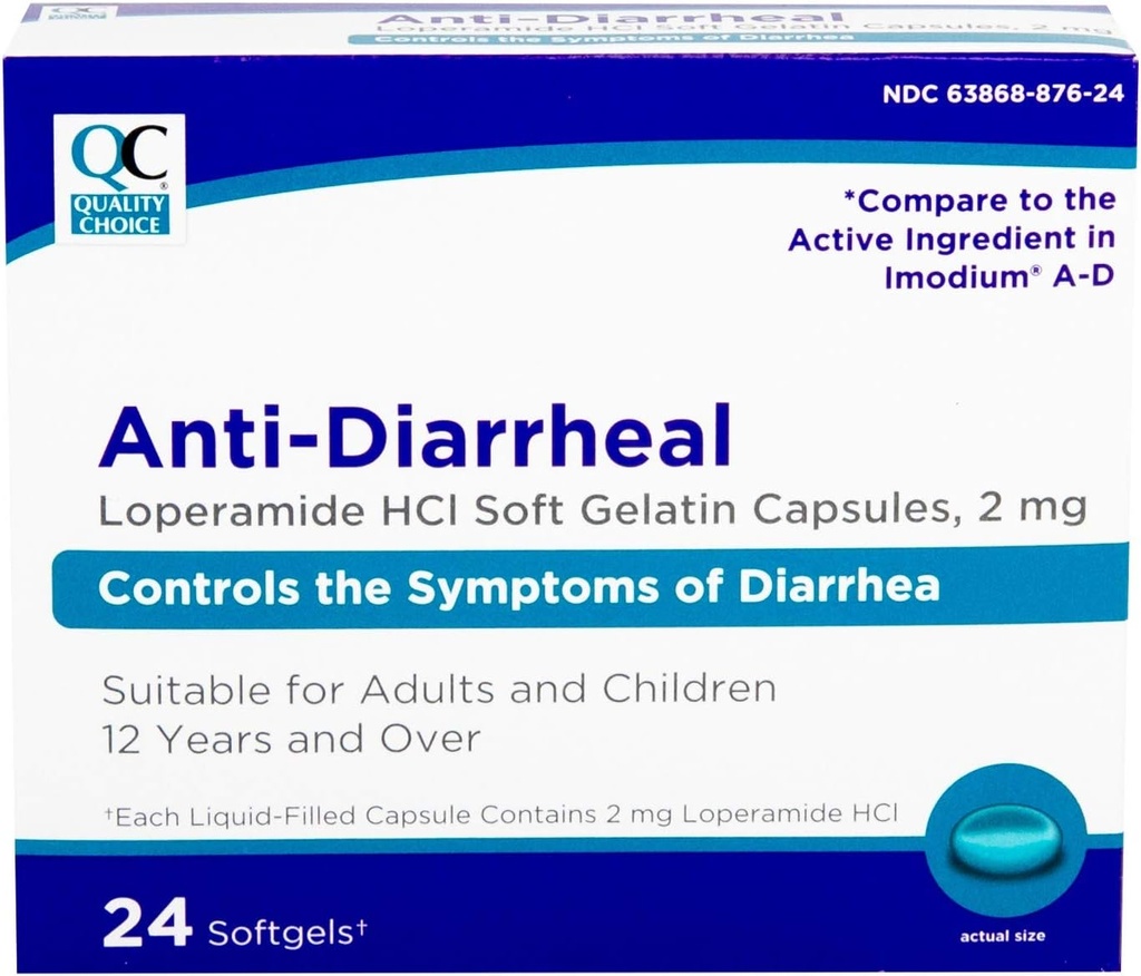 Calidad Elección Loperamida 2mg Anti-Diarreal 24 Cuenta Softgel