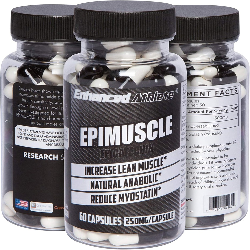 Epimuscular de atleta mejorado - Anabólico natural, aumentar la masa magra, reducir la miostatina, 250mg Pure Epicatechin/ 60 cápsulas