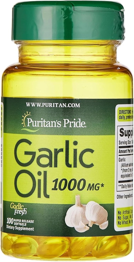 Aceite de ajo de puritano 1000 mg 100 Softgels