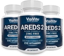 AREDS 2 Zinc Free White Eye Vitamins - Zeaxanthin Plus Lutein Macular Eye Vitaminas - Soy-Free - Zinc and Copper Free Macular Health Formula - Pack of 3