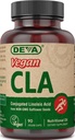 DEVA Vitaminas Veganas Ácido Linoleico Conjugado (CLA), del aceite de girasol no GMO, 90 cápsulas, 1-Pack