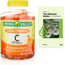 Spring Valley Extra Strength Vitamin C Immune Health Dietary Supplement Vegetarian Gummies, Orange, 500 mg, 120 Conde + Exclusiva VitaMax Vitamina (2 items)
