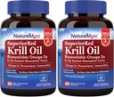 Aceite de Krill Antártico 1000 mg Softgels, Krill Oil Omega-3, EPA, DHA, Astaxanthin & Phospholipids, Heart Health, 120 Softgels, Non-GMO, No Gluten, Made in The USA