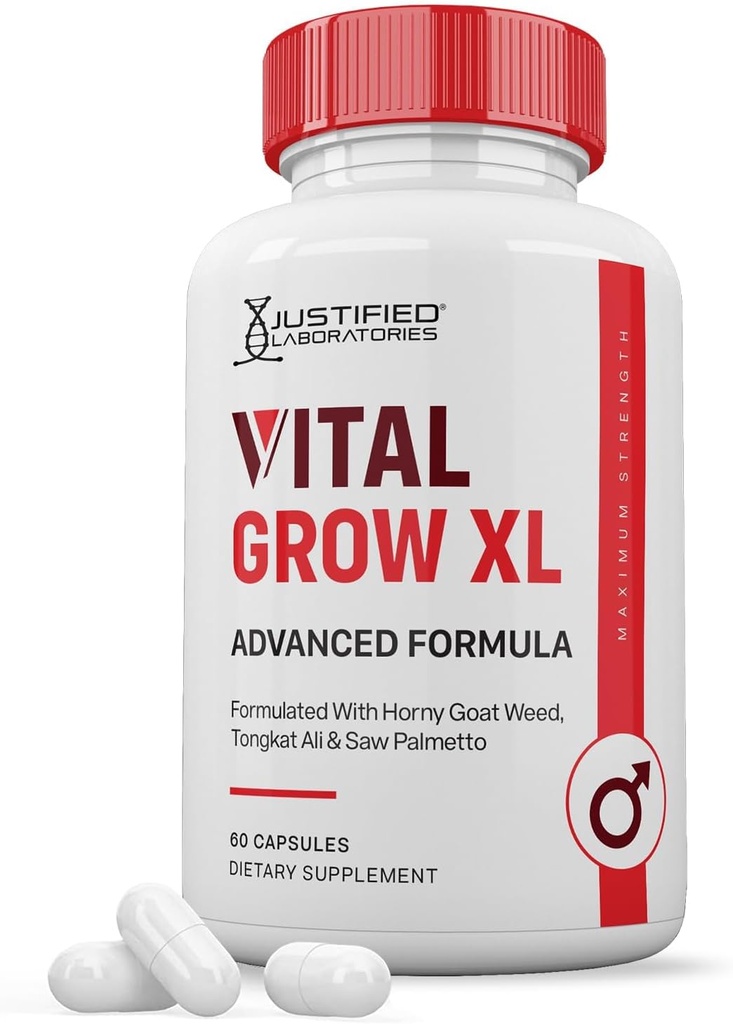 Laboratorios justificados Vital Grow XL Pills 1484MG Advanced Formula Proprietary Blend for Men's Health 60 Capsules