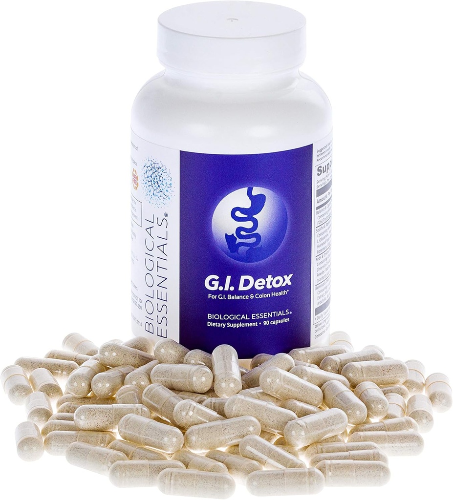 Esenciales biológicos G.I. Detox - Limpiar Soothe y Reponer Blend (90 cápsulas) (Gastrointestinal Detox) Suplementos de Salud Gut