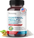CORTISOL Health - Ashwagandha Magnesium Rhodiola St. John's Wort - Apoyo Restauración, Niveles de Energía, Cerebro Wellness Suministro de 180 días - Made in The USA