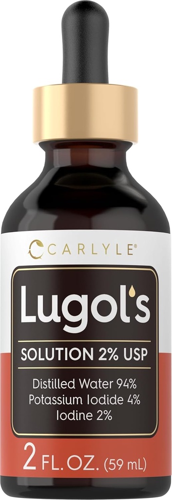 Carlyle Lugols Iodine 2 Percent 2 fl oz ← Potassium Iodide and Iodine Solution 2% Liquid Drops