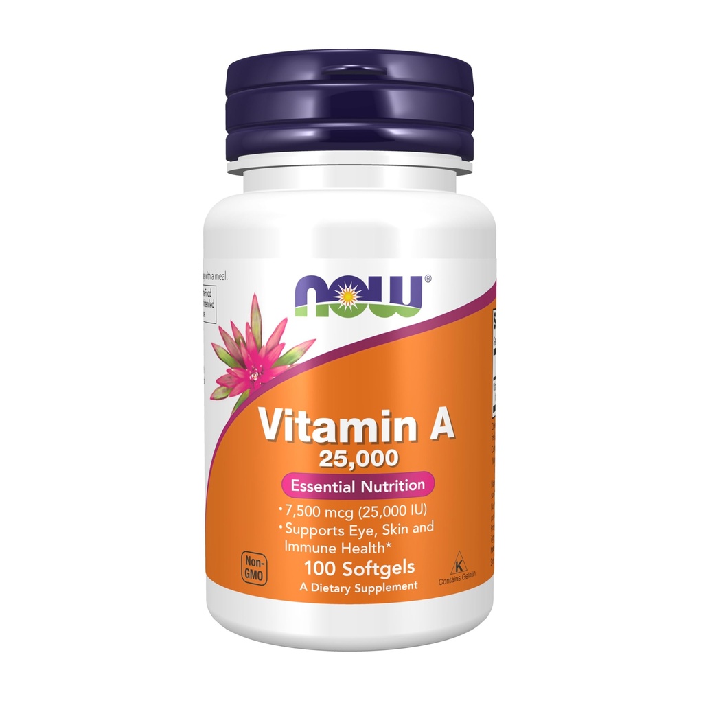 AHORA Suplementos, Vitamina A (Aceite de Vida Francesa) 25,000 UI, Nutrición Esencial, 100 Softgels