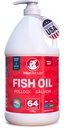 Aceite de pescado para perros - Esquí saludable " Coat, Salmon, Pollock, todo suplemento natural para mascotas, picazón alergia " Defensa de la inflamación, Omega 3 EPA DHA, Cerebro " Salud del corazón, 64 oz