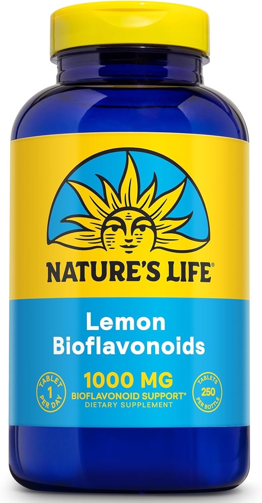 Vida de la Naturaleza Bioflavonoides 1000mg por Serving  250 Capsules Silencio Más de 4 meses Suministro ANTE Limón Complejo Bioflavonoide, Hesperidin " Rutin ← Antioxidante para los Capillarios Saludables " VIT C Absorción