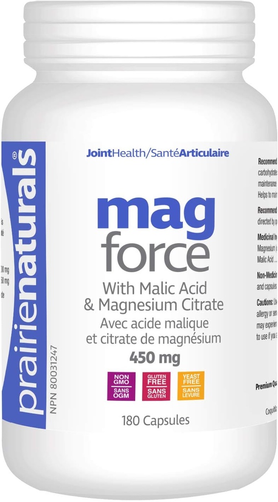 Prairie Naturals Mag Force Magnesium &amp; Malic Acid Capsules, 180 Conde