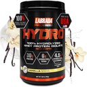 LABRADA Hydro 100% Pure Hydrolyzed Whey Protein Isolate Powder, Lactose Free, 6g BCAA’s, 4.5g Glutamine, Fastest Digesting Whey Disponible, Mezcla instantánea, Delicious Taste 20 Servings (Vanilla)