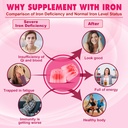 Gummies llenas de hierro 26mg+ Vitamina B12, Metilcobalamina 10000 mcg Tablets