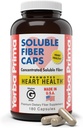 Yerba Prima Soluble Fiber Formula Capsules, 180 Count - Premium Dietary Fiber Supplement, Natural, Concentrated Soluble Fiber, Gluten Free, Non-GMO, Made in USA
