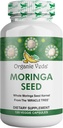 Orgánica Veda Moringa Semillas - 100% Pura Moringa Orgánica Oleifera Polvo de semillas " Moringa Oil Omega 3 " 6, El Árbol Milagro Antioxidantes, Vitaminas - Energía " Foco para Hombres " , 120 ct