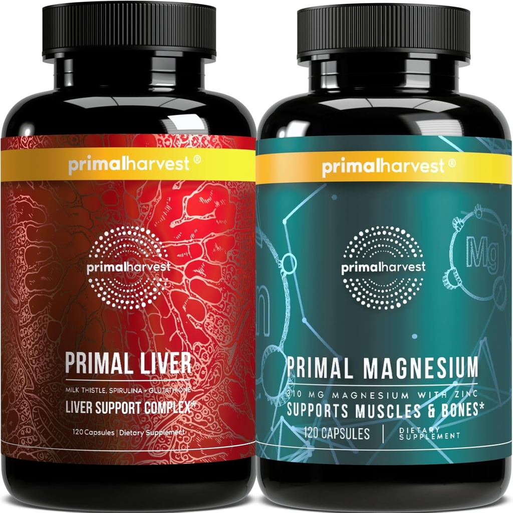 Suplemento de magnesio " Suplementos para mujeres y hombres por Primal Harvest Bundle