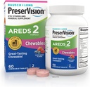 PreserVision AREDS 2 Eye Vitamins, #1 Eye Doctor Recommended Brand, Chewable Lutein and Zeaxanthin Supplement with Vitamin C, Vitamin E,Zinc, and Copper, Mixed Berry, 60 Tablets