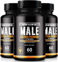 (3 Pack) Nuevas cápsulas XL Flujo para Hombres, NuevaFlow XL Male Pills, Toda la fórmula natural para la masa muscular y el máximo rendimiento, Comentarios oficiales de NewFlowXL (180 cápsulas)