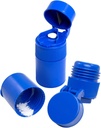 EZY DOSE 3 Compartment Pill Crusher, Cutter and Grinder, Daily Usage, Safely Cut Pills, Vitamins, Tablets, Accurate and Easy Cutting, Stainless Steel Blade, Removable Drinking Cup, Blue, BPA Free