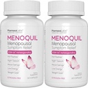 Alivio de la fuerza menopáusica ayuda a combatir la menopausia, los flashes calientes, los suéteres nocturnos y los mudos para promover el sueño relajante y la energía Boost - 60 cápsulas (Pack of 2)