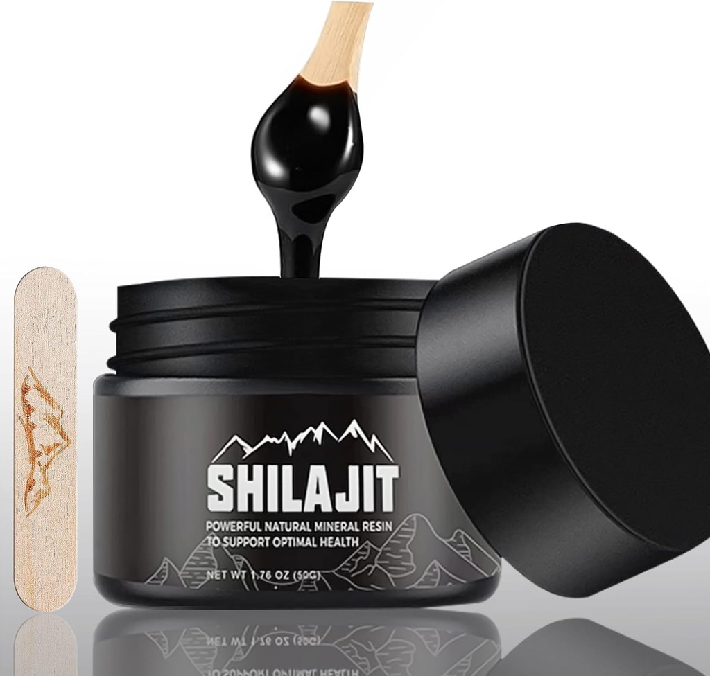 Shilajit Pure Himalayan - 50 Grams Natural Shilajit Resin,Golden Grade Shilajit Suplemento para Hombres y Mujeres con 80+ Trace Minerals & Ácido Fulvic para la Energía, Immune Support