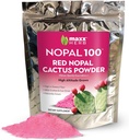 Maxx Herb Red Nopal Cactus Powder, Prickly Pear Powder - para la digestión &amp; Immune Support, High in Dietary Fiber, Vegan, Non-GMO y Gluten Gratis - 10 Oz Bag (28 Servings)