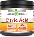 Fórmulas asombrosas Citric Acid Powder Suplemento TENIDO 1 Gram ANTE Desarrollado TENIDO NO Gluten-Free TEN Made in USA (1 Pack, 1 LB)