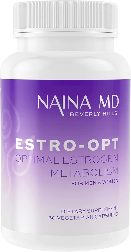 Estro-Opt Estrogen Blocker for Hombre/Mujeres, Adolescentes, Apoya los síntomas de equilibrio hormonal, PCOS &amp; Menopause, Mejora la testosterona, Problemas de piel, IC3, DIM, w/BioPerine*