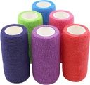 Ever Ready First Aid Self Adherent Cohesive Bandages 4" x 5 Yards - 18 Conde, Rainbow Colors