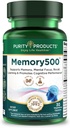 Purity Products Memory500 Bacopa monniera/Brahmi Elite Nootropic Complex - Supports Peak Cognitive Performance*, Increased Learning Speed* and Healthy Memory & Recall* - 30 Vegetarian Caps