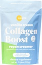 GOLDE - Colagen Boost Vegan Creamer - Crema de vainilla - Suplemento de colágeno basado en plantas w / ácido hialurónico, biotina, &amp; extracto de bambú - soporta el cabello, la piel, " salud de uñas - 30 servicios