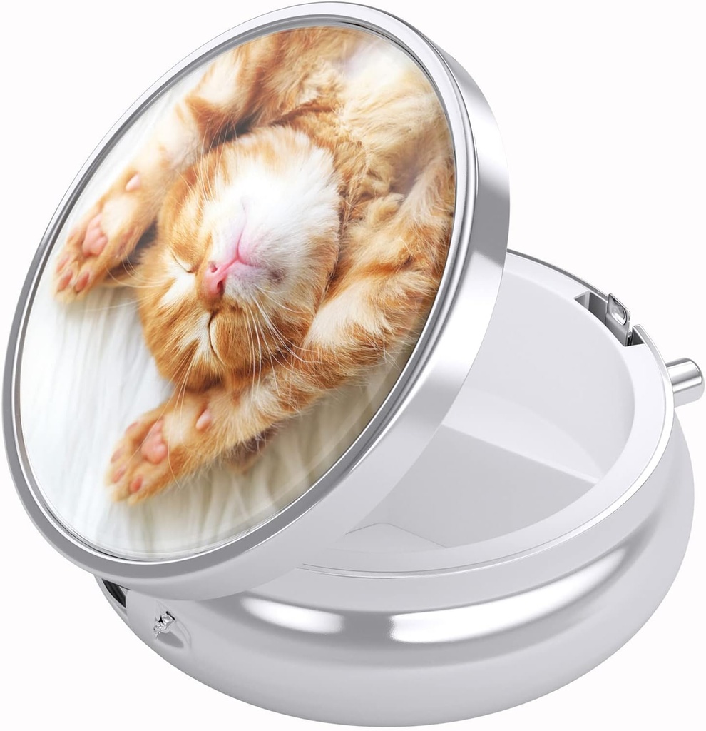 Caja de Pill Nipichsha, Caja de Píldora Pequeña para Purse &amp; Pocket, Cute Travel Medicine Organizer, Portable Medicine Container Holder para mantener vitaminas, medicamentos, aceite de pescado &amp; suplemento,