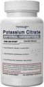 Laboratorios Superiores Citrato de Potasio 100 mg, Puro Electrolito Mineral No GMO, Libre de Aditivos, Piedra de Riñón > Apoyo, Alivio del Cántico Musculo, Función del Cáncer del Corazón, Balance Alkalizante, 120 Cápsulas de Veg
