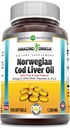 Increíble Omega Norwegian Cod Liver Oil 1250 Mg Softgels Suplemento Ø Omega-3, EPA, DHA, Vitamina A, Vitamina D &amp; Vitamina E (Orange tención 250 Conde)
