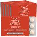 Viter Energy Caffeinated Gum 60mg Caffeine, B Vitaminas, Guarana, Sugar Gratis. (Cinnamon, 12pcs, 6 Pack)