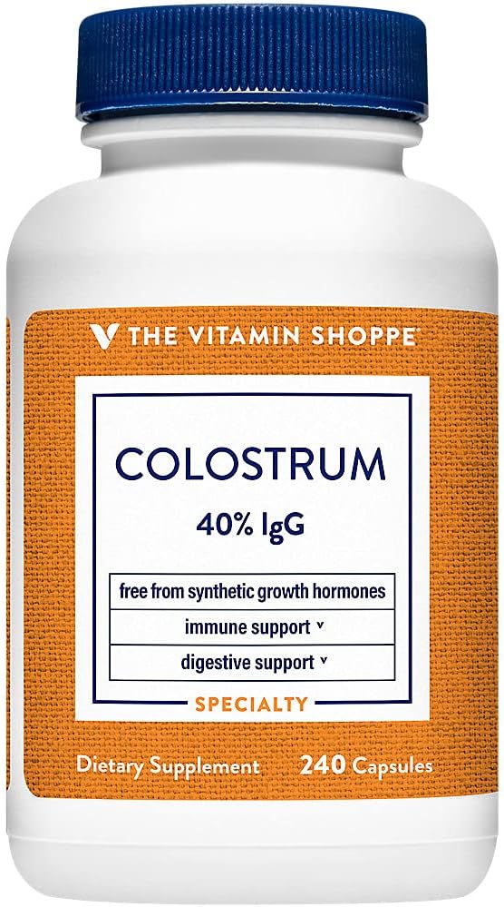 Colostrum 40% IGG - Apoya la Salud Inmune, Hormona & Antibiótico Libre, Una vez Daily (240 cápsulas) por La Vitamina Shoppe