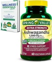 Extra Strength Ashwagandha 1300 mg, 60 cápsulas vegetarianas - Estrés " Apoyo cognitivo - Holistic Wellbeing, Soy Free, Gluten Free " Lactose Free