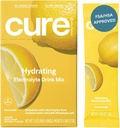Cure Hydration | Plant-Based Electrolyte Drink Mix | No Added Sugar | Dehydration Relief Powder Made with Coconut Water | Non-GMO | Vegan | Box of 8 Packets - Lemonade