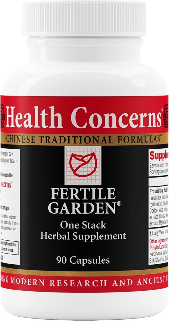 Preocupaciones de salud Jardín fértil – Apoyo a la fertilidad para las mujeres – Ciclo menstrual y salud reproductiva – Fórmula herbal china con Ashwagandha, Dong Quai, Peony – 90 cápsulas