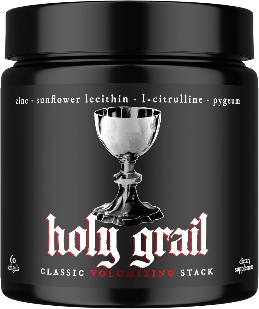 Holy Grail - Classic Semen Volume Booster Stack TEN Softgel = Superior Bio-Availability TEN Men's Load " Fertility Enhancer TEN Sunflower Lecithin, Pygeum, L-Citrulline, " Zinc for Testosterone ← One Monthin