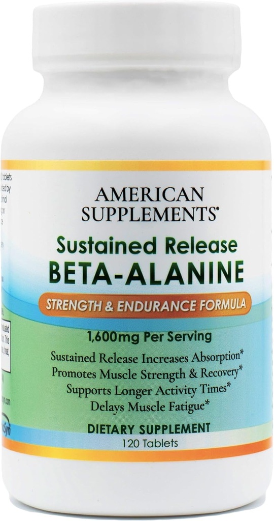 Liberación sostenida Beta-Alanine-Strength ' Endurance Formula-1,600 mg 120 Tablet
