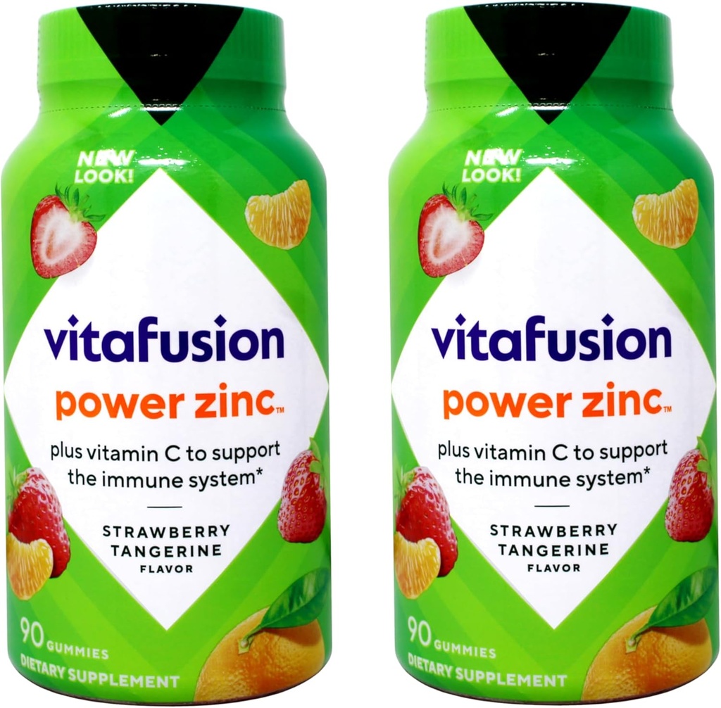 Vitafusion Power Zinc Gummy Vitamina 2 Botella (180 ct Totalmente).