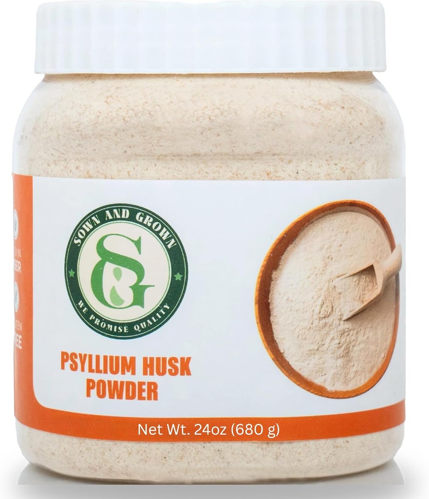 Psyllium Husk Powder 1.5lb ← Easy Mixing Dietary Fiber ← Cleanse Your Digestive System ← Finely Ground Powder ← Ideal para el uso gratuito de glúteos
