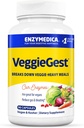 Enzymedica, VeggieGest, Enzymes Digestivos, soporta Gas ocasional &amp; Bloating Relief from High Fiber Meals, for Vegan &amp; Vegetarian Diets, Enzyme Blend for Digestive Health, 90 Count