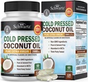 Coconut Oil Capsules 2000mg - Organic Pure Extra Virgin Unrefined Cold Pressed MCT Rich " Non-GMO for Healthy Skin Nails Hair Growth Support Bloating Anti Aging Digestion - 120ct (2 Month Supply)