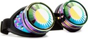 GloFX Polychrome Wormhole Kaleidoscope Goggles - Festival Rave Costume Cosplay Prism EDM 3D Welding Gothic Goggles
