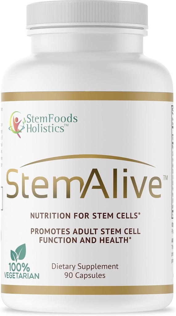 StemAlive - Promueve la Nutrición de células madre, Función y Salud, 90 cápsulas, de fuentes 100% naturales